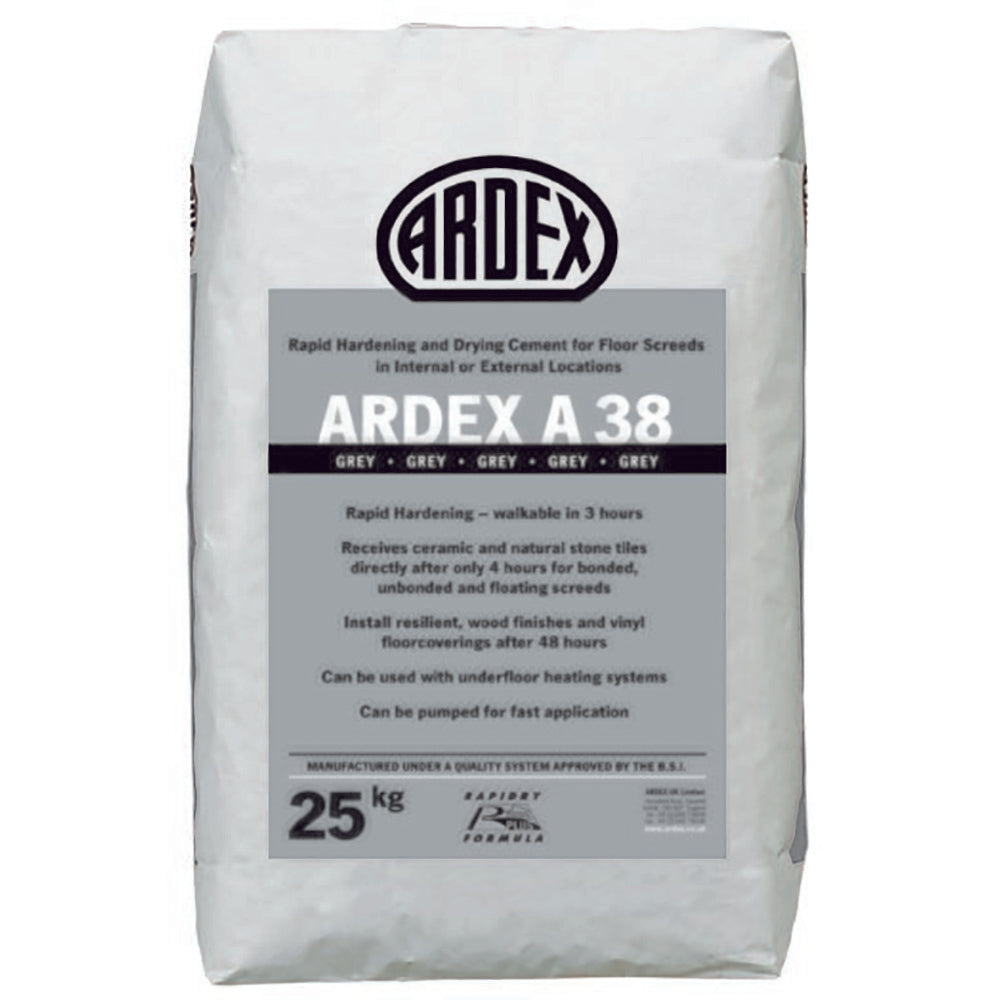 ARDEX A 38 - Ultra Rapid Drying Cement for Internal & External Screeds - 25 KG