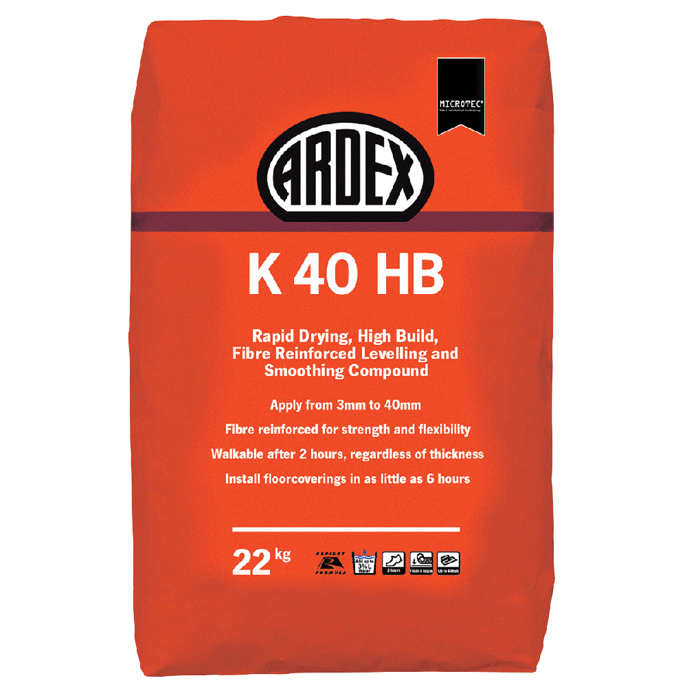 ARDEX K 40 HB - 3-40mm Fibre Reinforced Levelling Compound - 22 KG